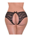 Magic Silk Lace Split Back Boy Short - 2X - Black