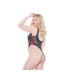 Allure Lace Crotchless High-Cut Teddy - Plus Size