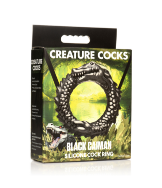 Xr Brands Black Caiman - Silicone Cock Ring - Black