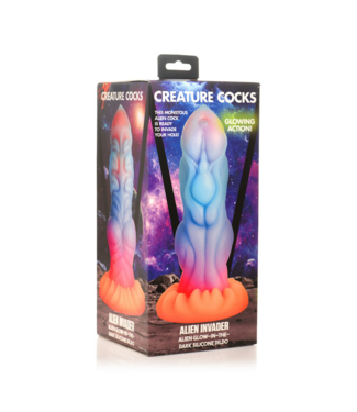 Xr Brands Alien Invader - Alien Glow-in-the-Dark Silicone Dildo