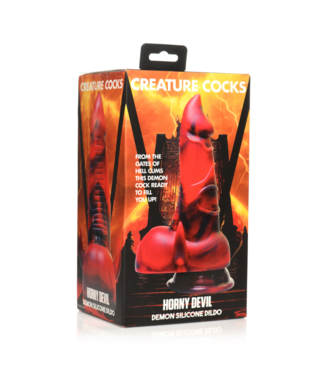 Xr Brands Horny Devil - Demon Silicone Dildo - Red