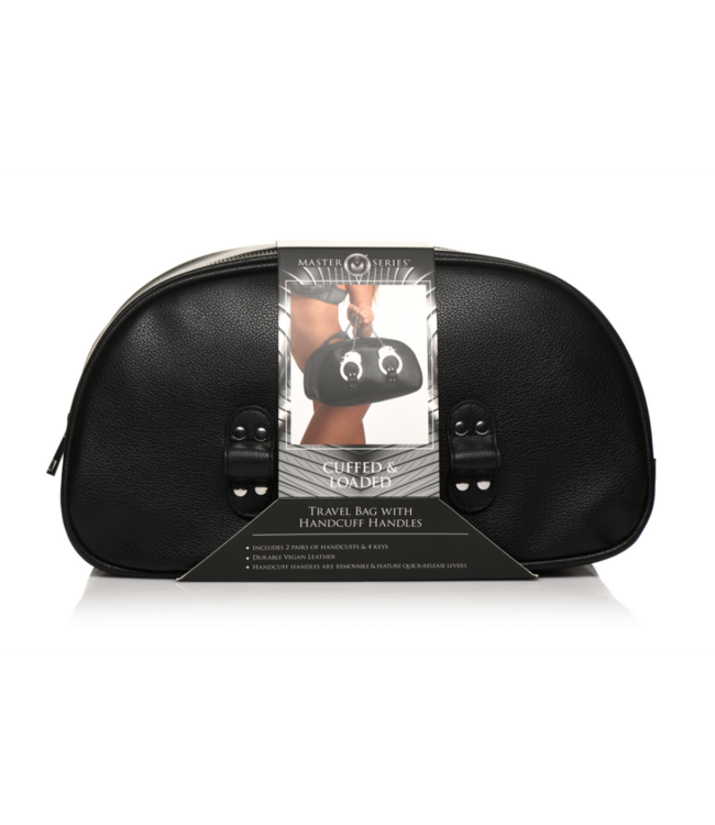 Cuffed Travel Bag with Handcuff Handles - Black