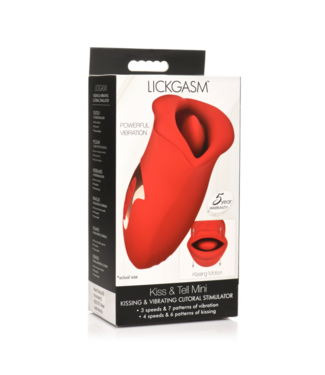 Xr Brands Kiss and Tell - Silicone Kissing and Vibrating Clitoral Stimulator - Red
