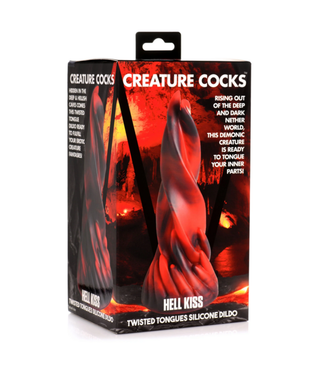 Hell Kiss Twisted Tongues Silicone Dildo - Red