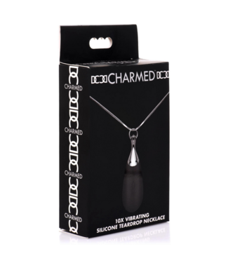 Xr Brands Vibrating Silicone Teardrop Necklace - Black