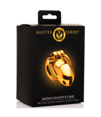 Xr Brands Midas Locking Chastity Cage - 18K Gold-Plated - Gold
