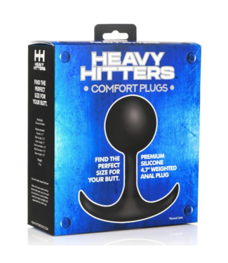 Xr Brands Comfort Plugs Silicone Weighted Round Plug 4.7 - Black