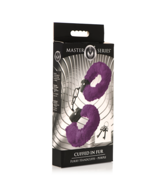 Xr Brands Cuffed in Fur - Furry Handcuffs - Purple