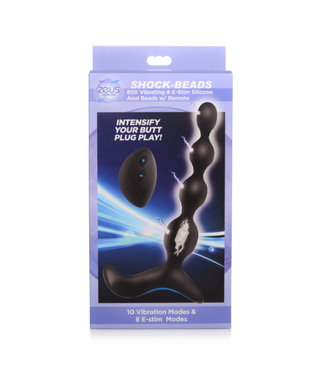 Vibrating and E-Stim Silicone Anal Beads with Remote Control