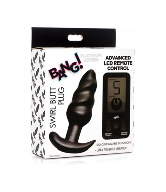 Xr Brands Vibrating Silicone Swirl Plug with Remote Control and 25 Speeds