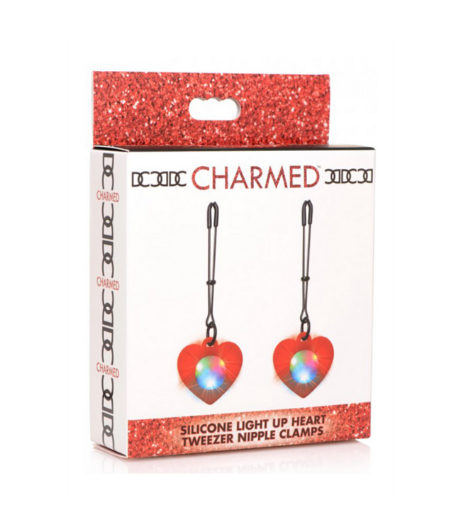 Light Up - Silicone Heart Tweezers Nipple Clamps