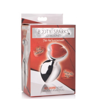 Xr Brands Red Jasper Heart - Butt Plug - Medium
