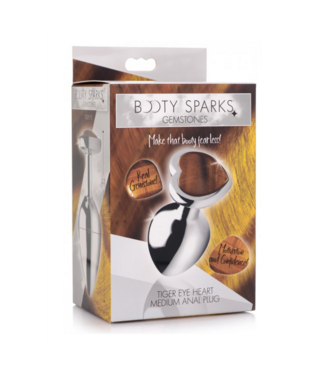 Xr Brands Tiger Eye Heart - Butt Plug - Medium