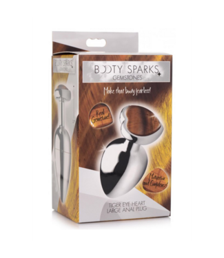 Xr Brands Tiger Eye Heart - Butt Plug - Large