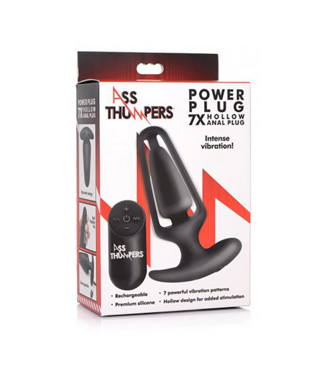 Hollow Anal Plug with Remote Control and 7 Speeds