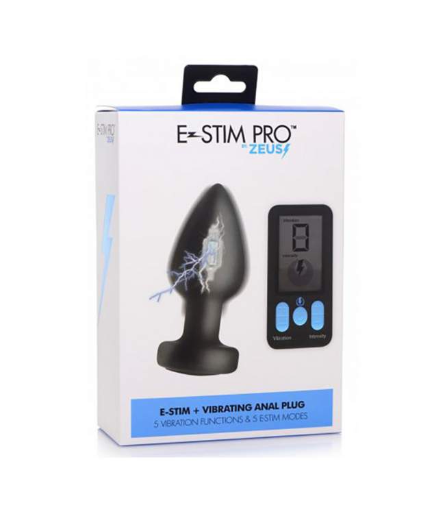 E-Stim Pro - Silicone Vibrating Anal Plug + Remote Control