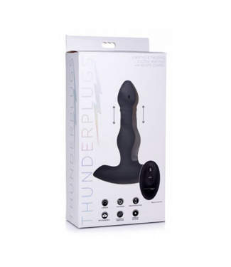 Xr Brands Vibrating and Thrusting Silicone Butt Plug with Remote Control