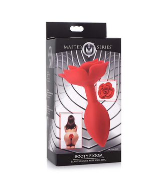 Xr Brands Booty Bloom - Silicone Rose Anal Plug - Red