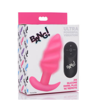 Xr Brands Vibrating Silicone Swirl Butt Plug with Remote Control