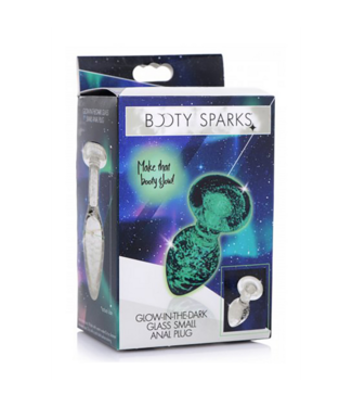 Xr Brands Glow-In-The-Dark - Glass Butt Plug - Small
