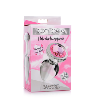 Xr Brands Pink Gem - Glass Anal Plug - Large