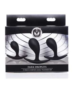 Xr Brands Dark Droplets - 3 Piece Curved Anal Trainer Set - Black