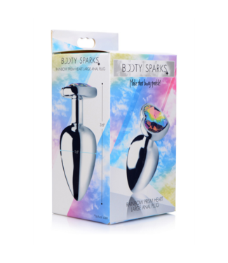 Xr Brands Rainbow Prism - Heart Butt Plug - Large