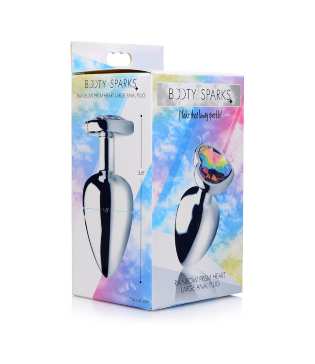 Rainbow Prism - Heart Butt Plug - Large