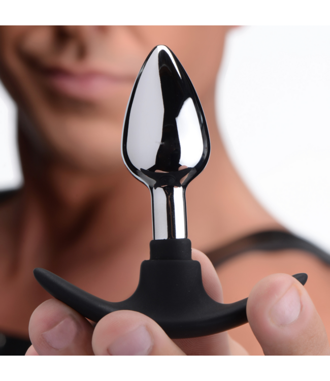 Dark Invader - Metal and Silicone Anal Plug - Small