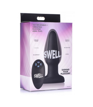 Xr Brands Inflatable Vibrating Silicone Butt Plug