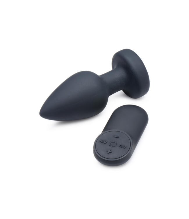 Silicone Vibrating LED Plug - Medium