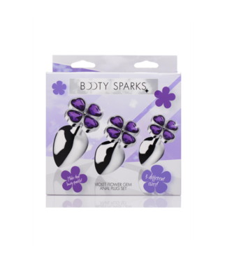 Xr Brands Violet Flower - Butt Plug Set - 3 Pieces
