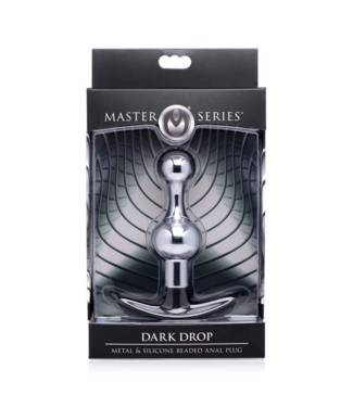 Xr Brands Dark Drop Metal  Silicone Beaded Anal Plug