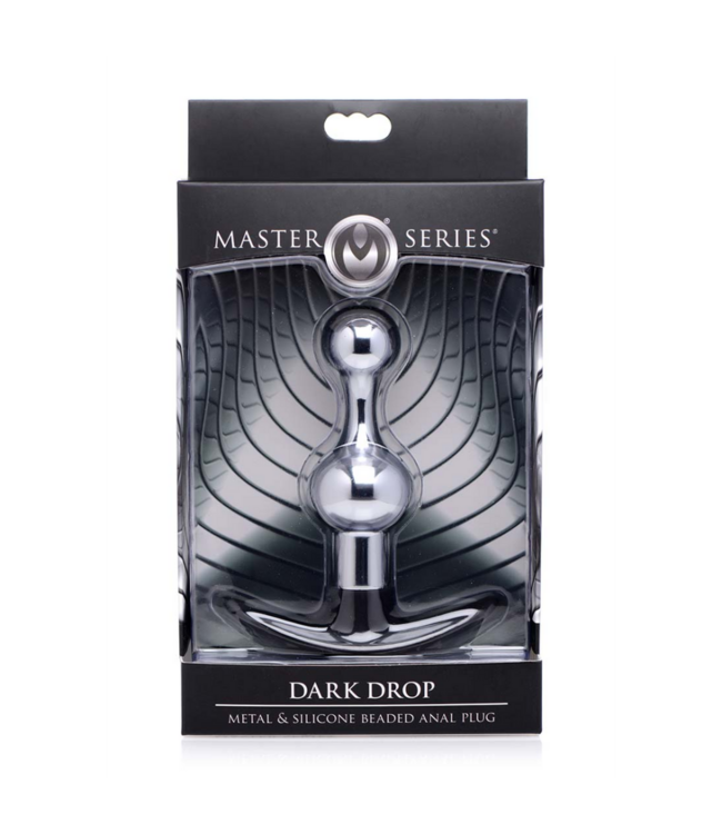 Dark Drop Metal  Silicone Beaded Anal Plug