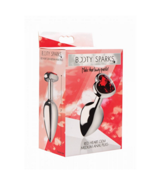 Xr Brands Red Heart Gem - Butt Plug - Medium