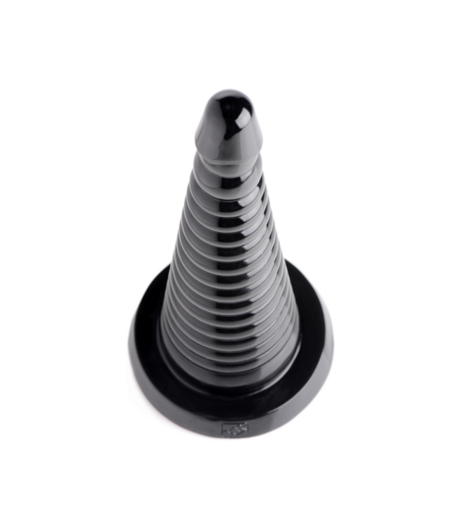 Giant Ribbed Anal Cone - Black