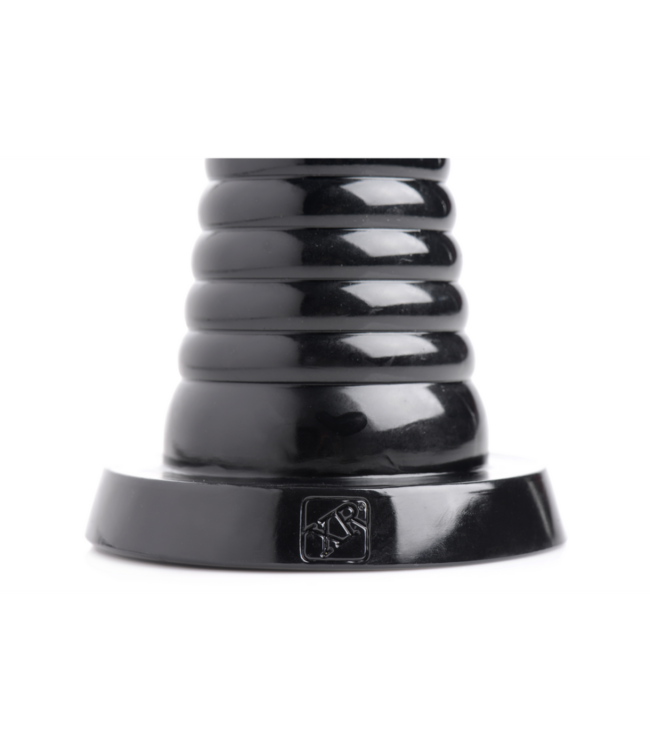 Giant Ribbed Anal Cone - Black