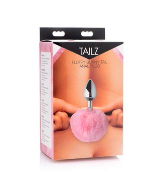 Xr Brands Fluffy Bunny Tail - Anal Plug - Pink