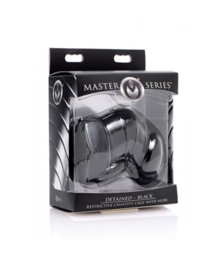 Xr Brands Black Restricted Chastity Cage with Studs