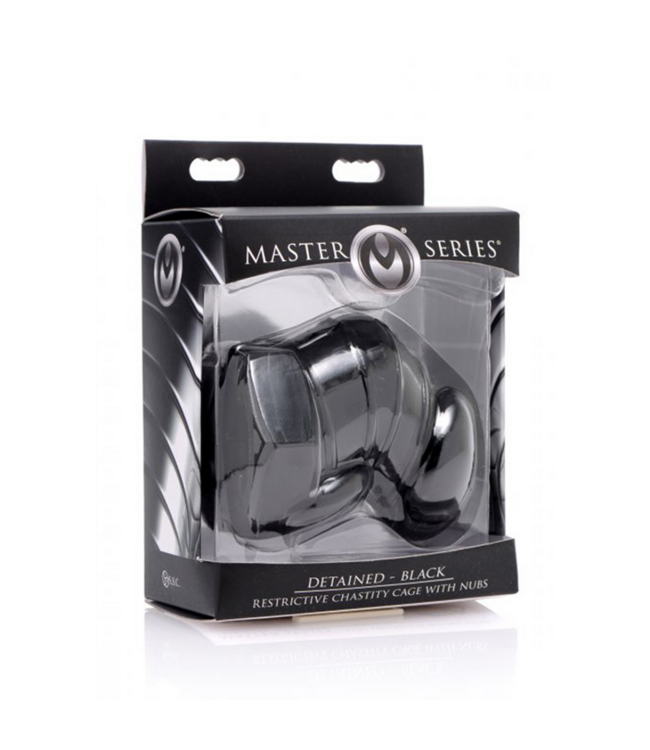 Black Restricted Chastity Cage with Studs
