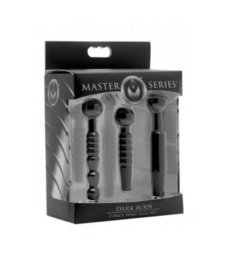 Xr Brands Dark Rods - 3 Piece Silicone Penis Plug Set