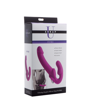 Xr Brands Evoke Vibrating Strapless Silicone Strap On Dildo