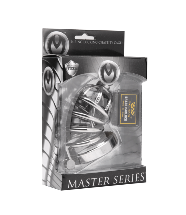 Asylum - Chastity Cage with 4 Rings - S/M