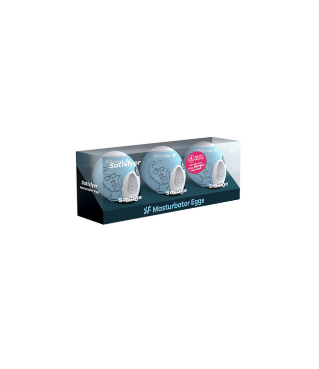 Savage - Masturbator Egg Set - 3 Pieces - Light Blue