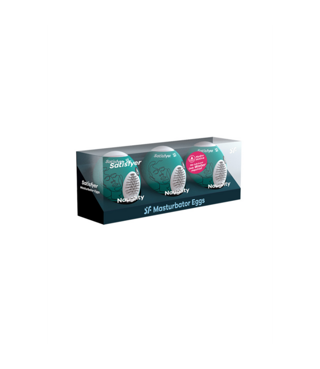 Naughty - Masturbator Egg Set - 3 Pieces - Dark Green