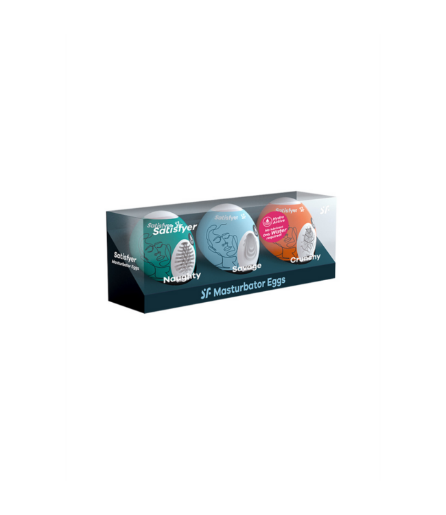 Masturbator Egg Set - Naughty, Savage, Crunchy - 3 Pieces