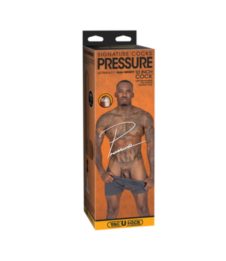 Doc Johnson Pressure - Realistic ULTRASKYN Dildo - 10 / 25 cm - Chocolate