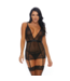 Forplay A Sheer Thing - Nightgown with Suspender Straps and Tights - S