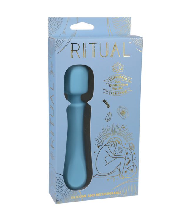 Euphoria - Rechargeable Silicone Wand Vibe - Blue