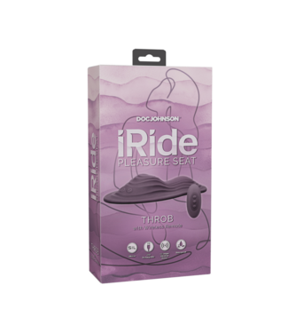 Doc Johnson iRide Pleasure Seat - Throb - Rechargeable with Wireless Remote - Dusty Purple